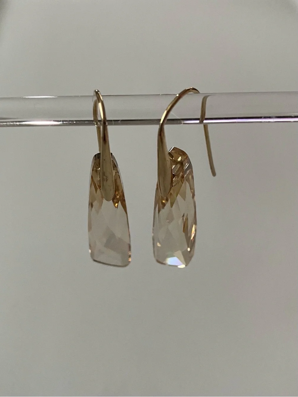 Swarovski Stonehenge Golden Crystal Drop Earrings